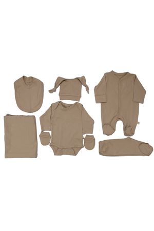 Bej Tulumlu Battaniyeli 7 Parça Hastane Çıkış Seti