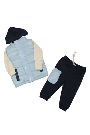 Erkek Bebek Mavi Lacivert Şişme Yelekli Traveller Nakışlı 3'lü Takım