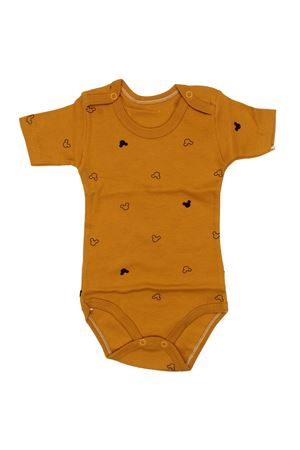 Unisex Sarı Fare Figürlü Kısa Kol Zıbın