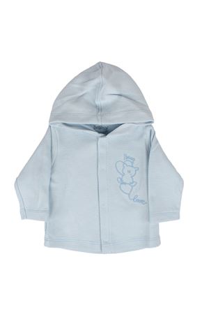 Erkek Bebek Mavi Ayı Nakışlı Önü Çıtçıtlı Kapşonlu Hırka