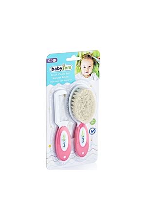 BabyJem Doğal Kıl Fırça Tarak Seti 519 Pembe