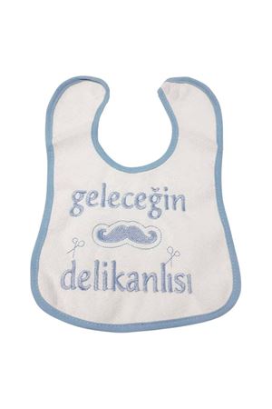 Geleçeğin Delikanlısı  Yazılı Mavi Biyeli Su Geçirmez Erkek Bebek Önlük