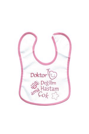 Doktor Değilim Ama Hastam Çok Yazılı Pembe Su Geçirmez Önlük