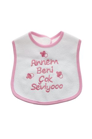 Annem Beni Çok Seviyoo Yazılı Pembe Su Geçirmez Önlük