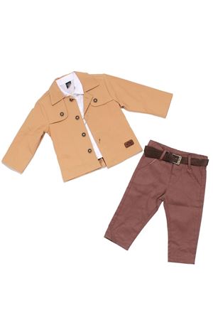 Erkek Çocuk Kahve Ceketli Kahve Pantolonlu Lüx 3'lü Takım
