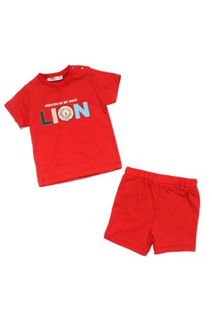 Erkek Bebek Kırmızı Lion Baskılı Şortlu 2'li Takım