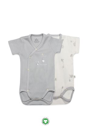 Bistyle Flying Elephant 2'li Yarım Kol Badi 17117 Ekru Gri