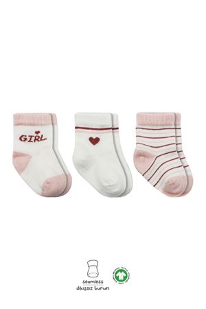 Bistyle 3'Lü Penye Boy And Girl Soket Çorap 10114 Pembe