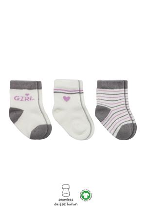 Bistyle 3'Lü Penye Boy And Girl Soket Çorap 10114 Gri