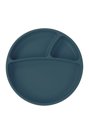 OiOi Porsiyon Vakum Tabanlı Silikon Tabak Deep Blue