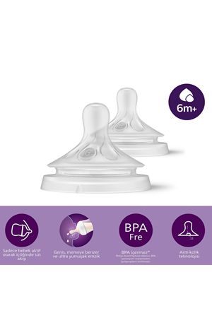 Philips Avent Doğal Tepkili Natural Response 2'Li Biberon Emziği No:6 6+ Ay