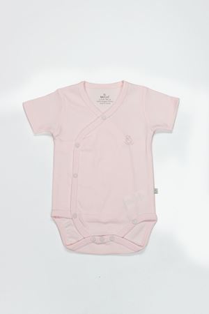 Bistyle Organik Natural Basic Style Kruvaze Yarım Kol Body BS17101 Pembe