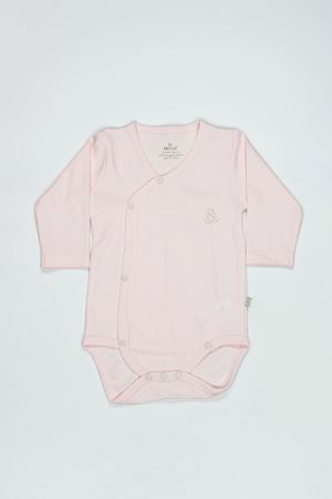 Bistyle Organik Natural Basic Style Kruvaze Uzun Kol Body BS17102 Pembe