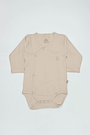 Bistyle Organik Natural Basic Style Kruvaze Uzun Kol Body BS17102 Bej