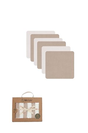 Bistyle 6'lı Müslin Mendil 20x20 cm 90106 Ekru Bej