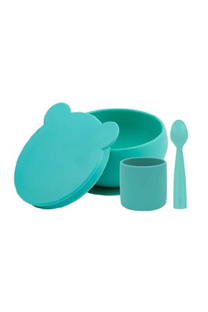 OiOi Blw I Silikon Beslenme Seti 3'Lü (Kaseli) Aqua Green