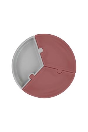 OiOi Puzzle Vakum Tabanlı Silikon Tabak Velvet Rose / Powder Grey