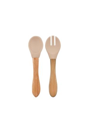 OiOi Mama Kaşığı ve Çatal Seti Bubble Beige