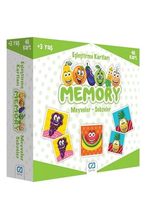 Games Memory Eşleştirme Kartları Meyve Sebzeler 48 Kart 5040