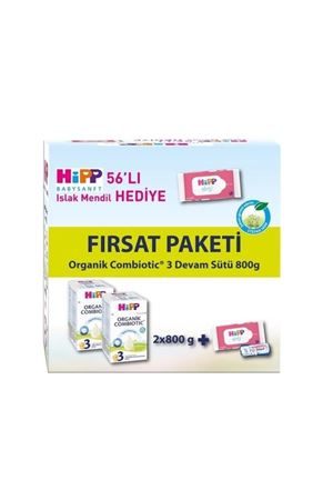 Hipp 3 Organik Combiotic Bebek Sütü 800 Gr X2 Islak Mendil Hediyeli