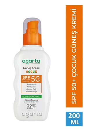 Agarta Doğal Güneş Kremi Çocuk 50 SPF 200 ml