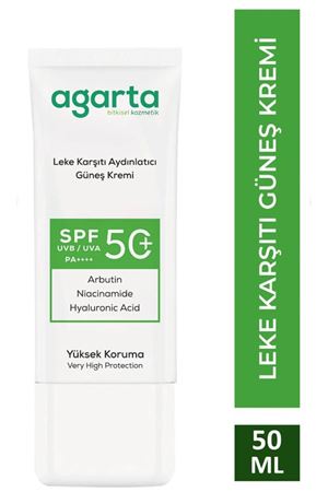 Agarta Doğal Güneş Kremi Leke Karşıtı Aydınlatıcı 50 SPF 50 ml