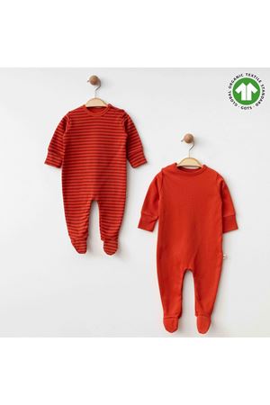 Eslenza Baby Organik 2'li Tulum 0048 Kiremit