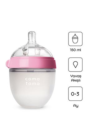 Comotomo Antikolik Silikon Biberon 150 ml 0-3 Ay Pembe