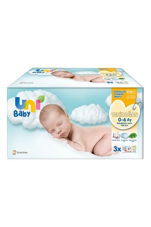 Uni Baby Yenidoğan Islak Havlu Mendil 3'lü 120 Yaprak