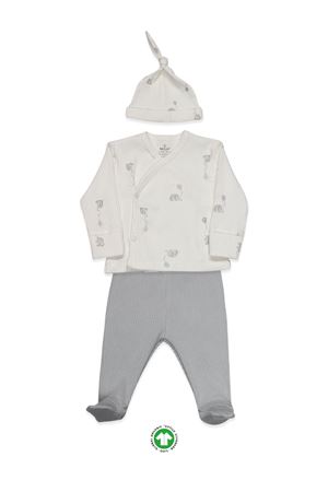 Bistyle Flying Elephant 3'Lü Zıbın Takım 13111 Ekru Gri