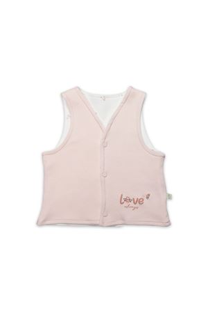 Bistyle Grow İn Love Çift Taraflı Bebe Yelek 18102 Pembe Ekru