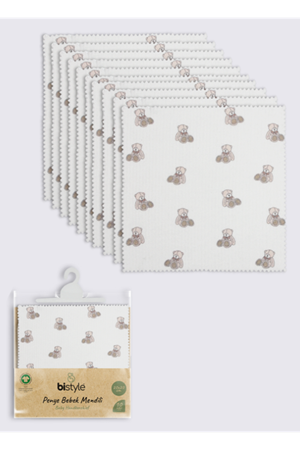 Bistyle Bear 20x20 10'Lu Penye Mendil 90162 Ekru