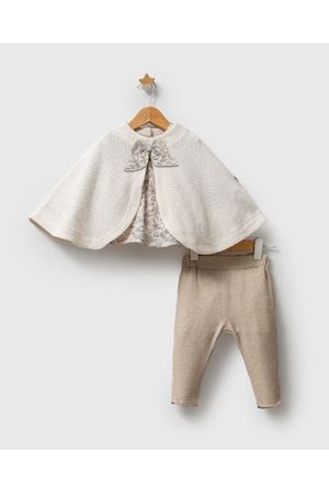 Tongs Baby Trikolu Çiçek Pançolu 3'lü Takım 8024 Ekru