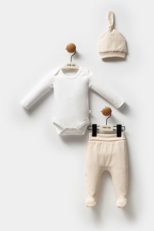 Moi Noi Şapkalı Badi Pantolon Takım MNB5314 Bej