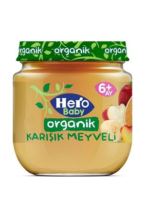 Hero Baby Organik Karışık Meyveli Püresi Kavanoz Mama 120 Gr