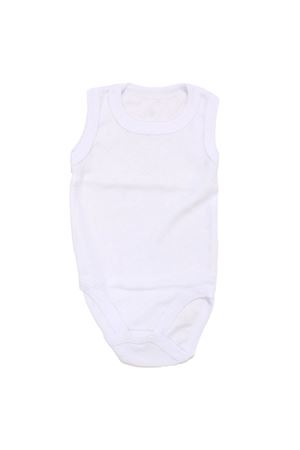 Unisex Beyaz Raporlu Kısa Kol Çıtçıtlı Body Zıbın