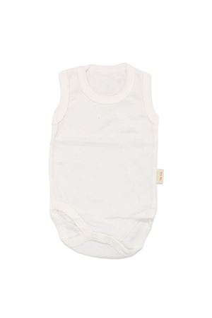 Unisex Ekru Jakarlı Askılı Çıtçıtlı Body Zıbın