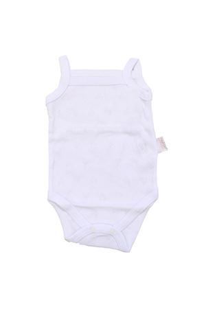 Beyaz Jakarlı İp Askılı Çıtçıtlı Zıbın