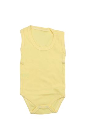 Unisex Sarı Sade Alttan Çıt-çıtlı Askılı Badi Zıbın