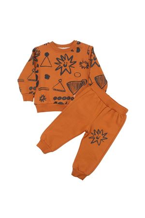 Erkek Bebek Kahve Karışık Baskılı 2'li Takım