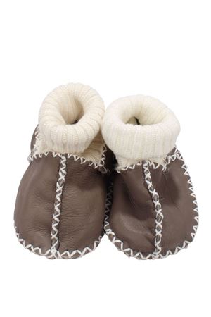 Unisex Taş Kuzu Derisi İçi Yünlü Bebek Patik Panduf