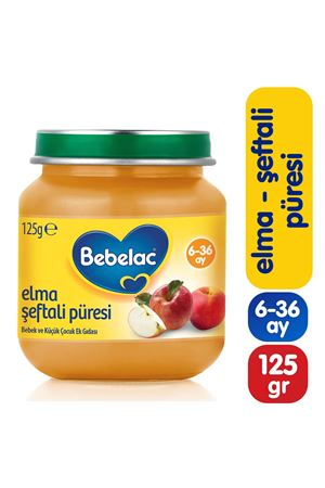 Bebelac Elma Şeftali Püresi Kavanoz Maması 125 Gr