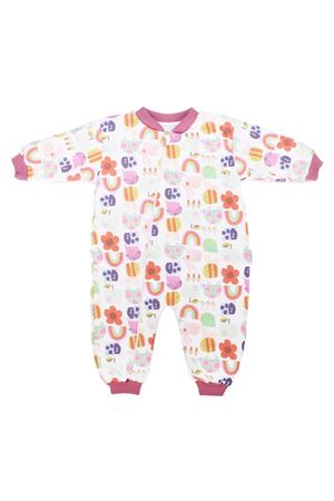 Kız Çocuk Mürdüm Biyeli Arılı Gökkuşağı Desenli Uyku Tulumu