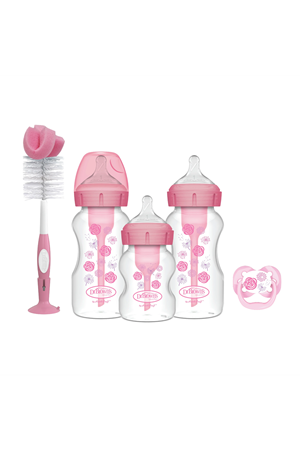 Dr.Brown's Geniş Ağız Anti Kolik Options+ PP Biberon Hediye Seti Pembe