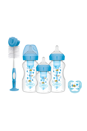 Dr.Brown's Geniş Ağız Anti Kolik Options+ PP Biberon Hediye Seti Mavi