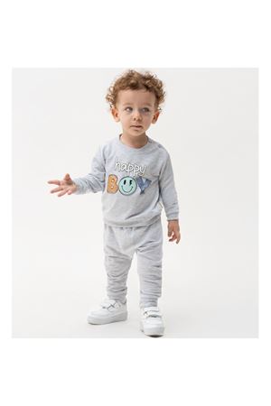 Erkek Bebek Gri Happy Boy Yazılı 2'li Takım