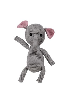 Amigurumi Sevimli Gri Renk Fil Organik Oyuncak