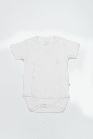 Bistyle Organik Natural Basic Style Kruvaze Yarım Kol Body BS17101 Beyaz