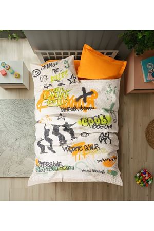 Cotton Box Genç Complete Set Tek Kişilik Graffiti Oranj
