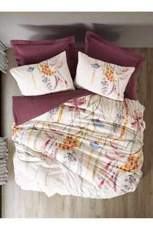 Cotton Box Complete Set Tek Kişilik Flos Bordo